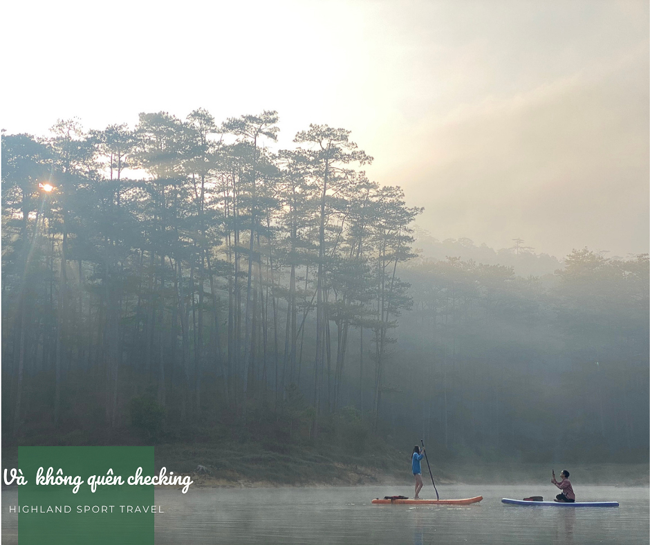 tour chèo sup hồ Tuyền Lâm ngắm hoàng hôn