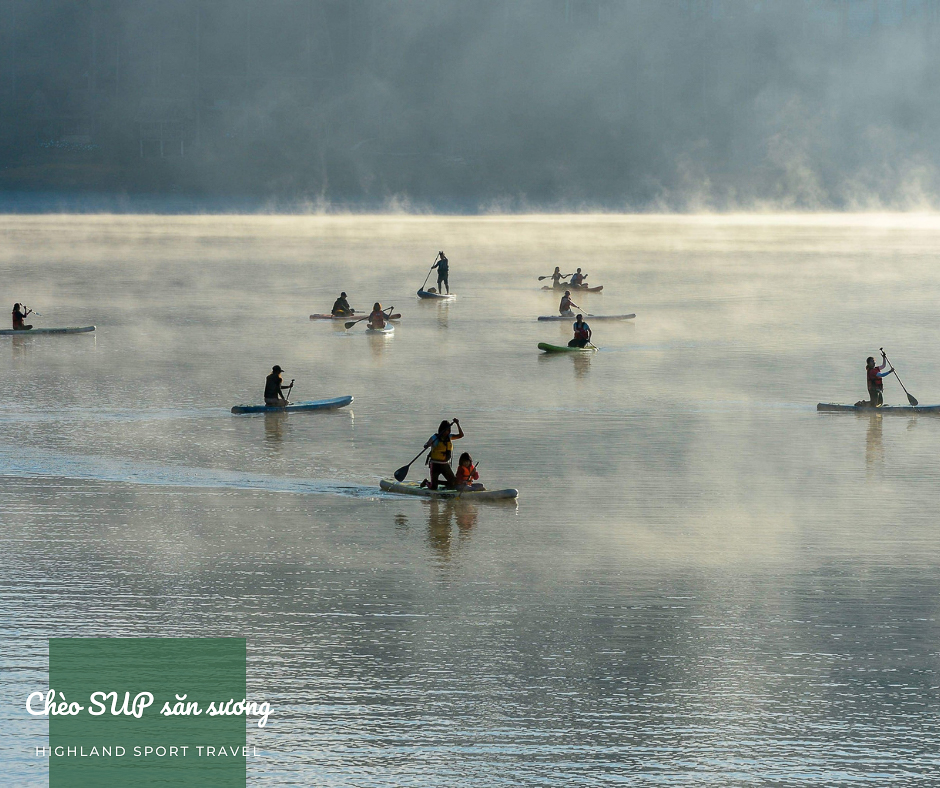 tour chèo sup săn sương hồ Tuyền Lâm