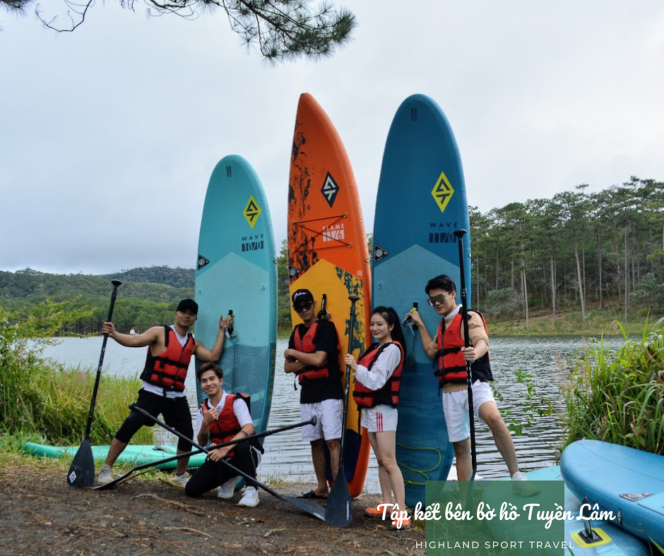 tour chèo SUP hồ Tuyền Lâm kết hợp Trekking